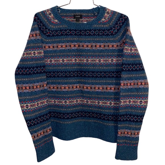 J. Crew Other - J.CREW Black Label 100% LAMBSWOOL Crewneck Fair Isle Size L